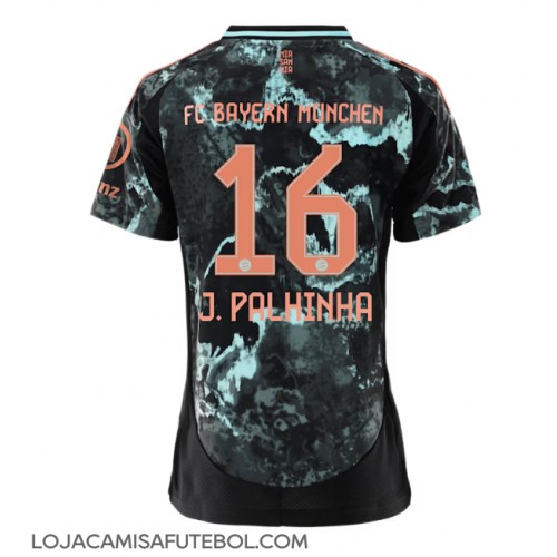 Camisa de Futebol Bayern Munich Joao Palhinha #16 Equipamento Secundário Mulheres 2024-25 Manga Curta